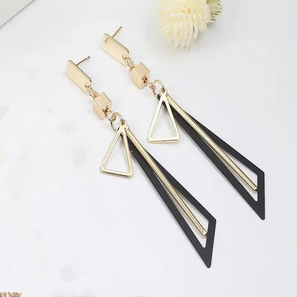 Alia - Fashionable Geometric Earrings With Gold Accent