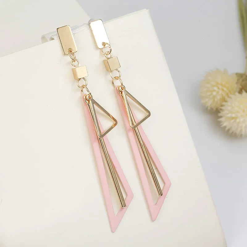 Alia - Fashionable Geometric Earrings With Gold Accent