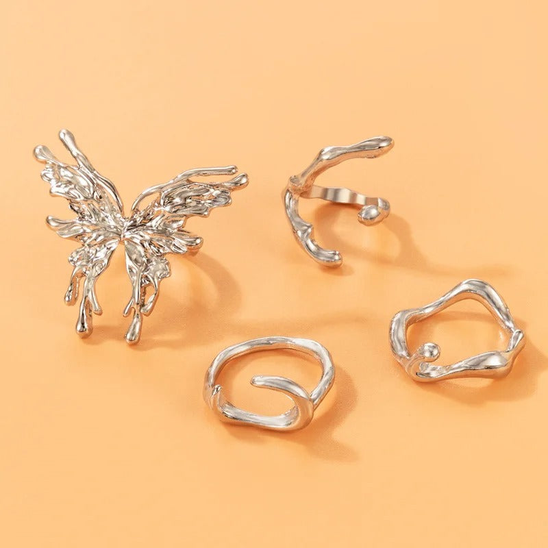 Yara - Butterfly Ring Set