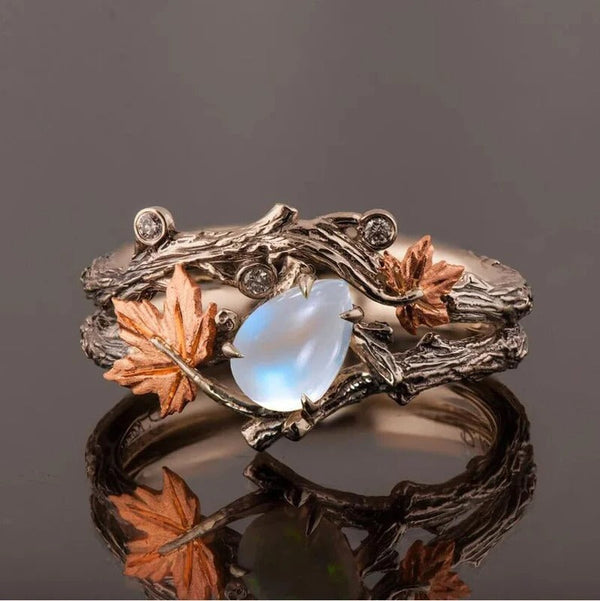 Brianne - Maple Leaf Moonstone Ring