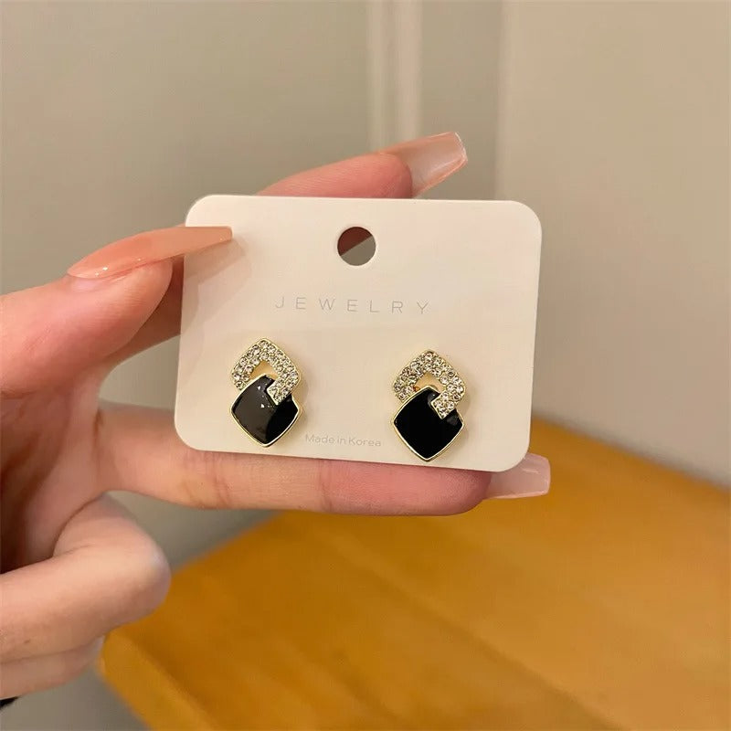 Annie - Midnight Black Pierced Earrings